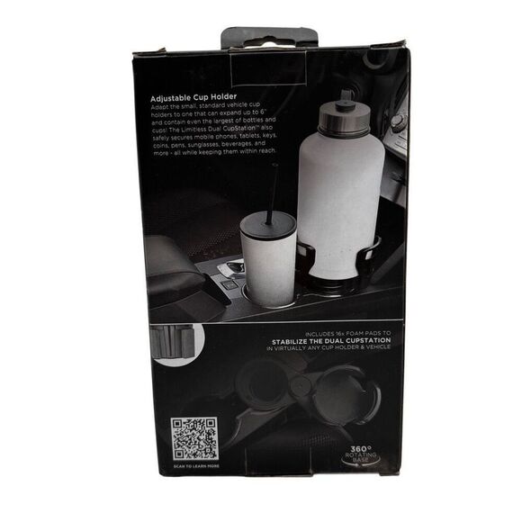 Limitless 2 In 1 Dual‎ Expandable Cup Holder With 360 Degree Rotating Base New - Picture 2 of 6